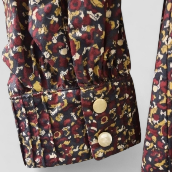 APC French Shift Dress 100% Cotton Floral Patterned Mini Pockets Long Sleeve M - Picture 10 of 14